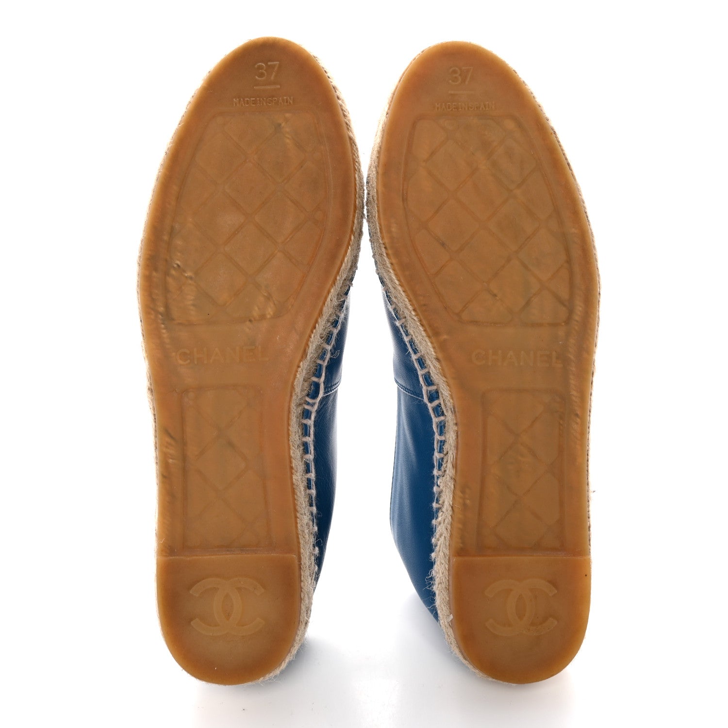 Chanel Lambskin CC Espadrilles 37 Blue 5 of 12