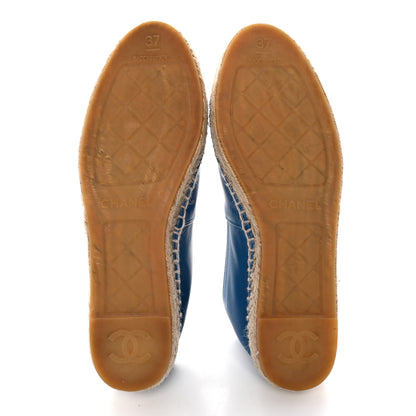 Chanel Lambskin CC Espadrilles 37 Blue 5 of 12