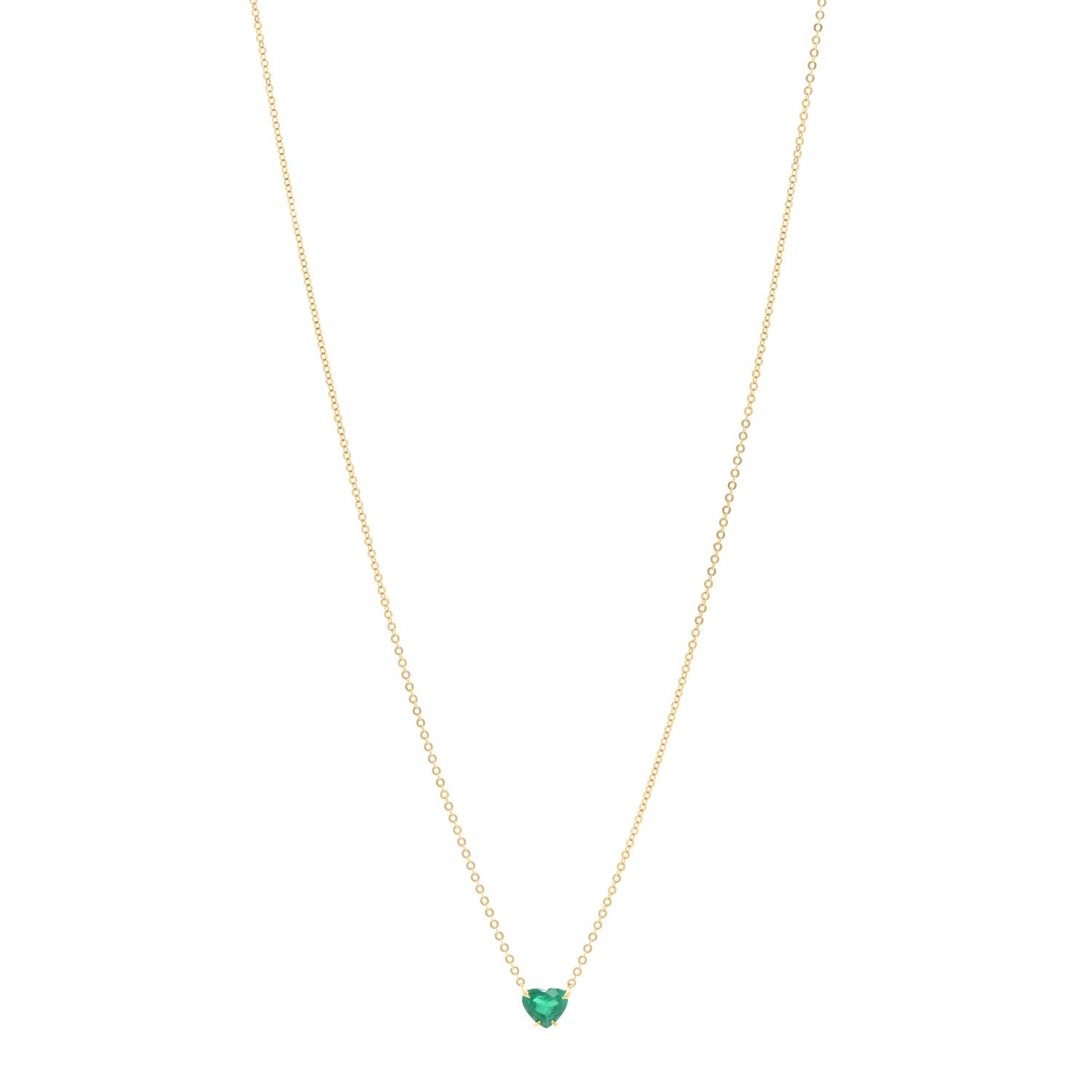 Anita Ko 18K Yellow Gold Emerald Heart Necklace 1 of 5