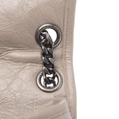 Saint Laurent Crinkled Calfskin Matelasse Monogram Medium Niki Chain Satchel Light Natural 12 of 13