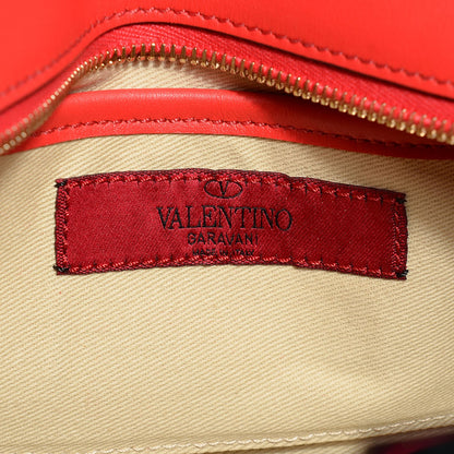 Valentino Garavani Vitello Mini Rockstud Double Handle Tote Deep Orange 6 of 10