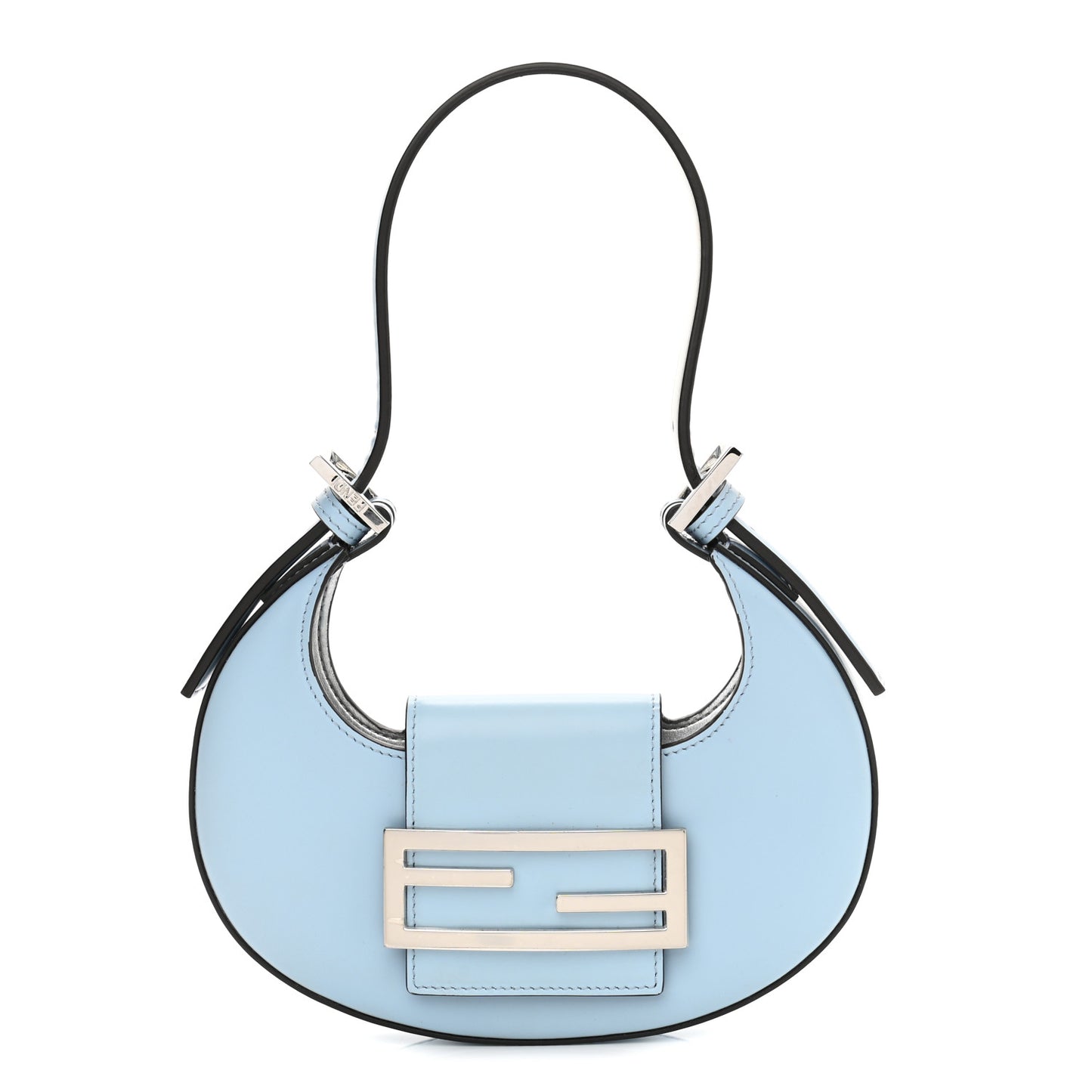 Vitello King Mini Cookie Hobo Bag Azzurro Baby