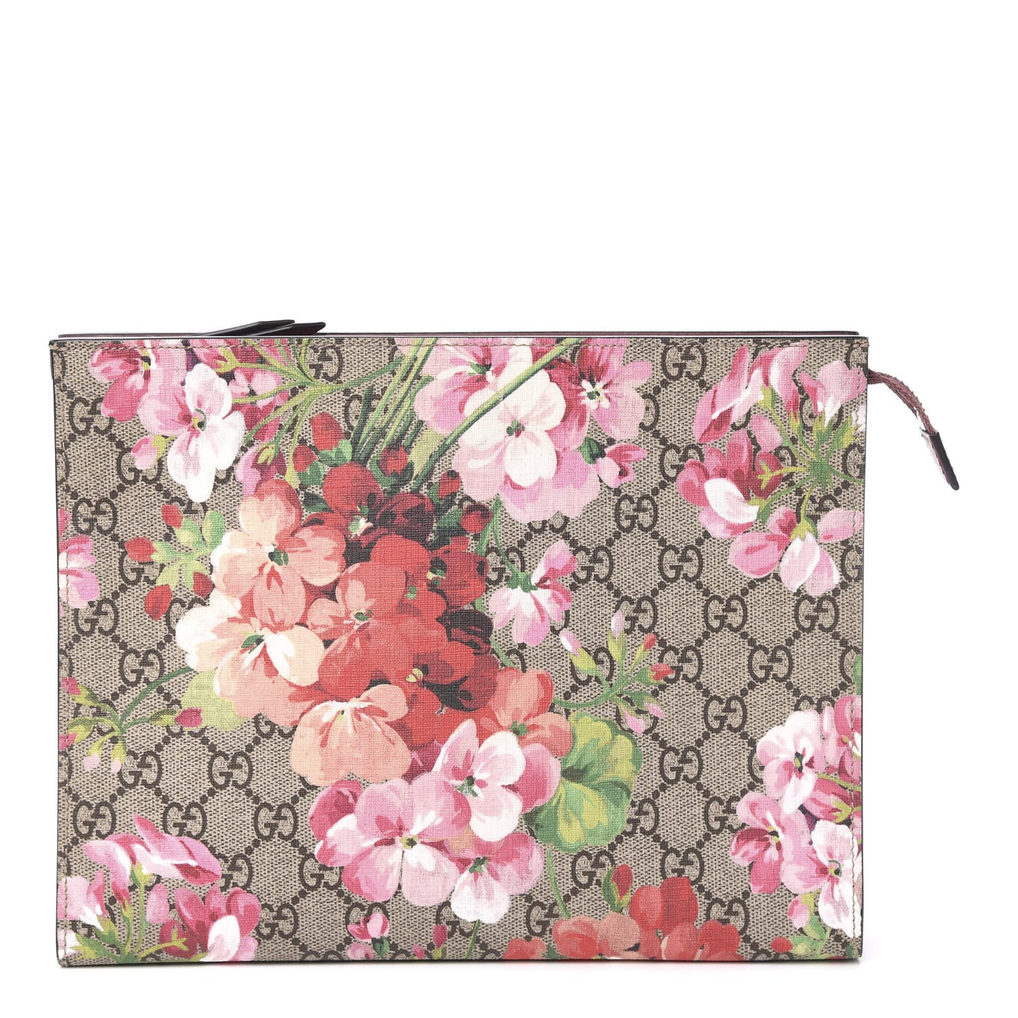 GG Supreme Monogram Blooms Large Cosmetic Case Beige Multicolor Dry Rose