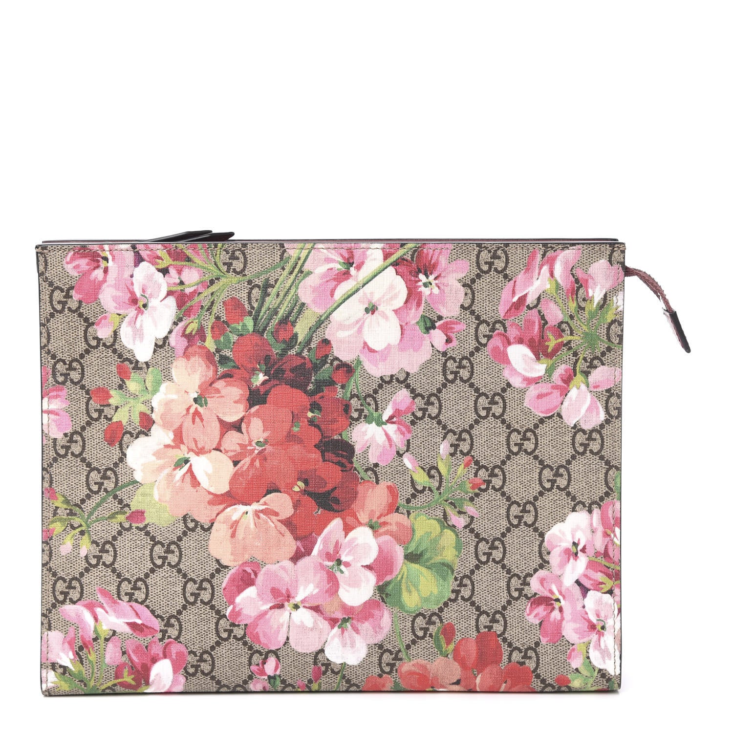 Gucci GG Supreme Monogram Blooms Large Cosmetic Case Beige Multicolor Dry Rose 1 of 8