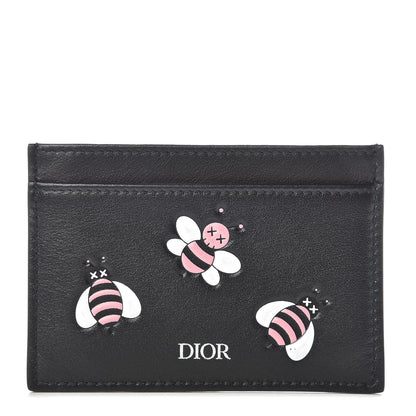 Christian Dior x KAWS Calfskin Bee Card Holder Pink Black 1 of 10