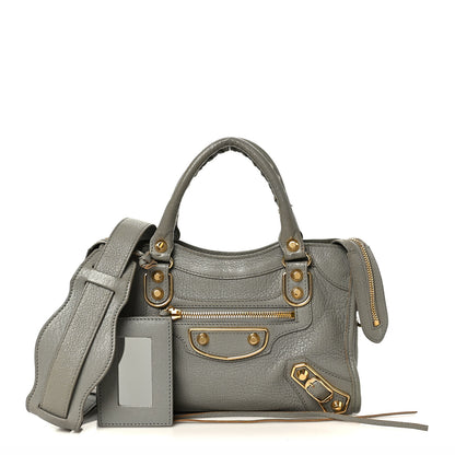 Balenciaga Chevre Gold Metallic Edge Hardware Mini City Gris Taupe 3 of 11