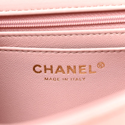 Chanel Lambskin Quilted Mini Top Handle Rectangular Flap Light Pink 6 of 10