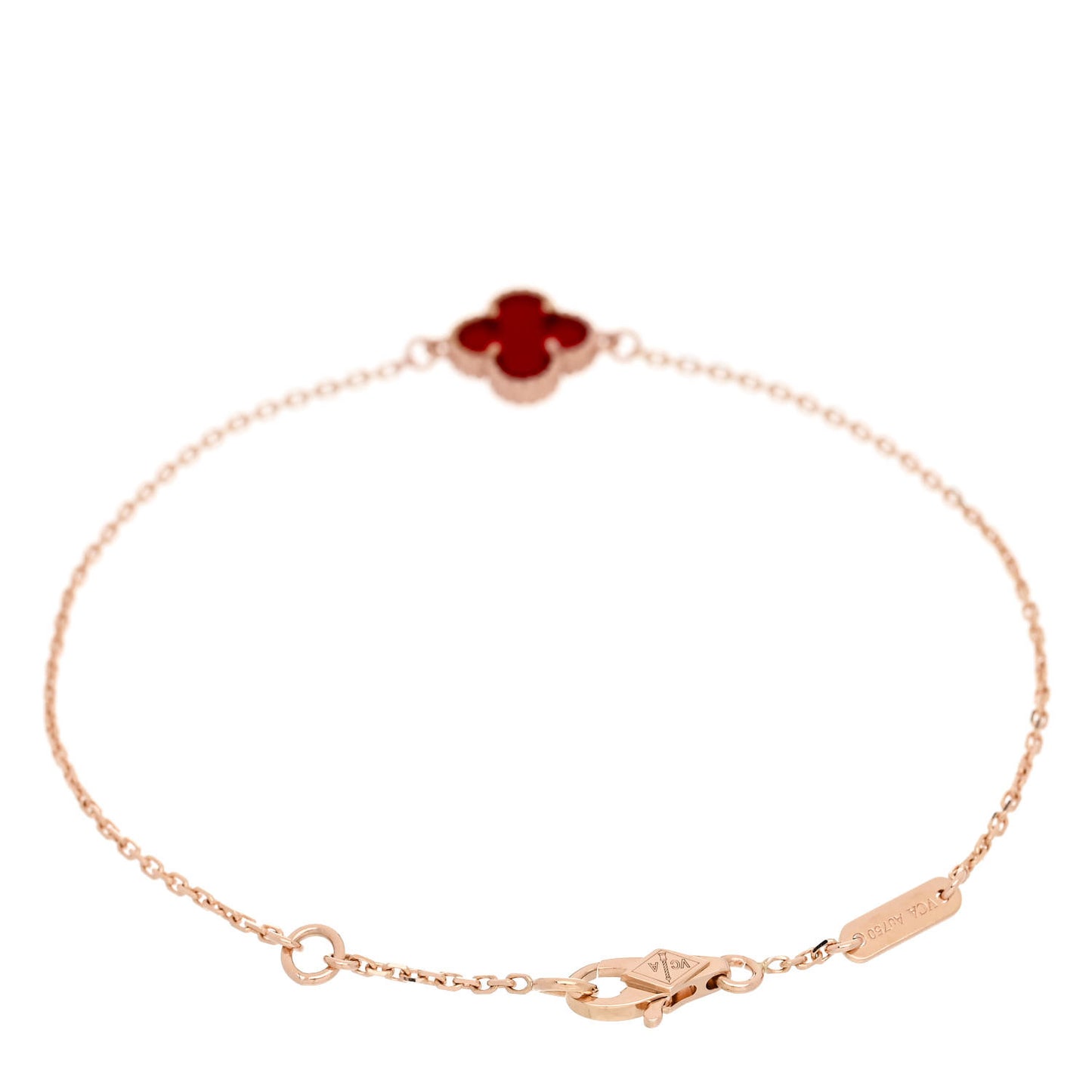 18K Rose Gold Carnelian Sweet Alhambra Bracelet