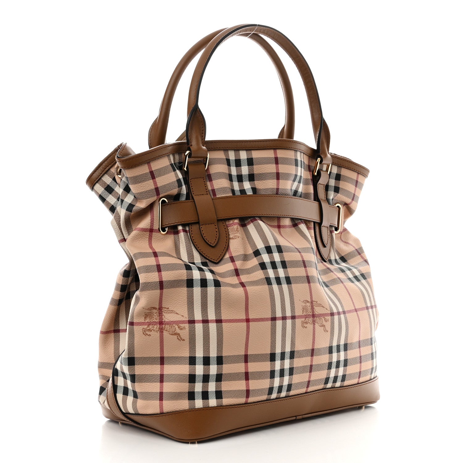 Burberry Haymarket Check Medium Golderton Tote Mid Camel 3 of 11