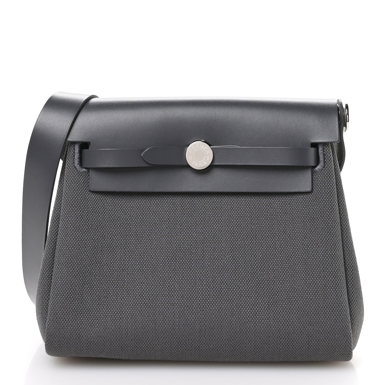 Hermes Military Toile Vache Hunter Herbag Zip Retourne 20 Ardoise 1 of 11