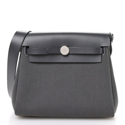 Hermes Military Toile Vache Hunter Herbag Zip Retourne 20 Ardoise 1 of 11