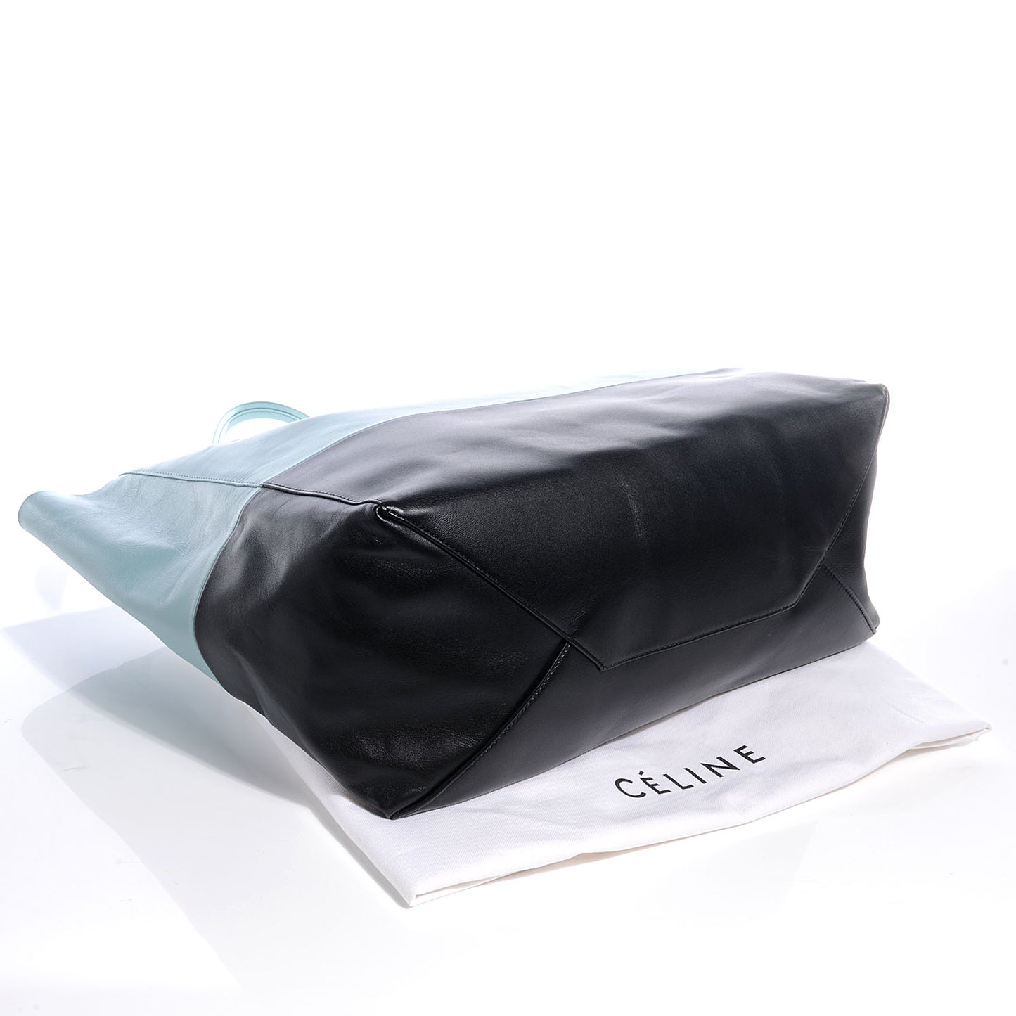 Lambskin Horizontal Bi-Color Cabas Black Glacier