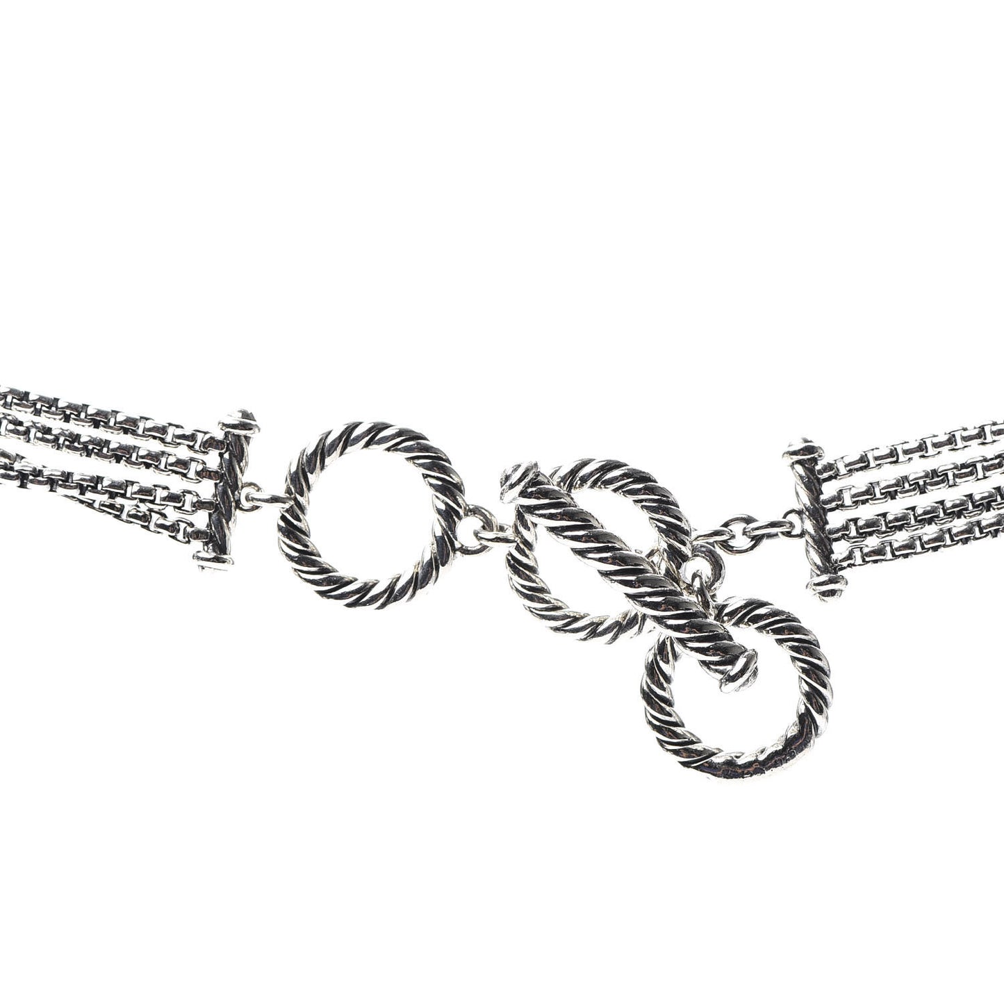 Sterling Silver Diamond Multi Strand Starburst Station Necklace