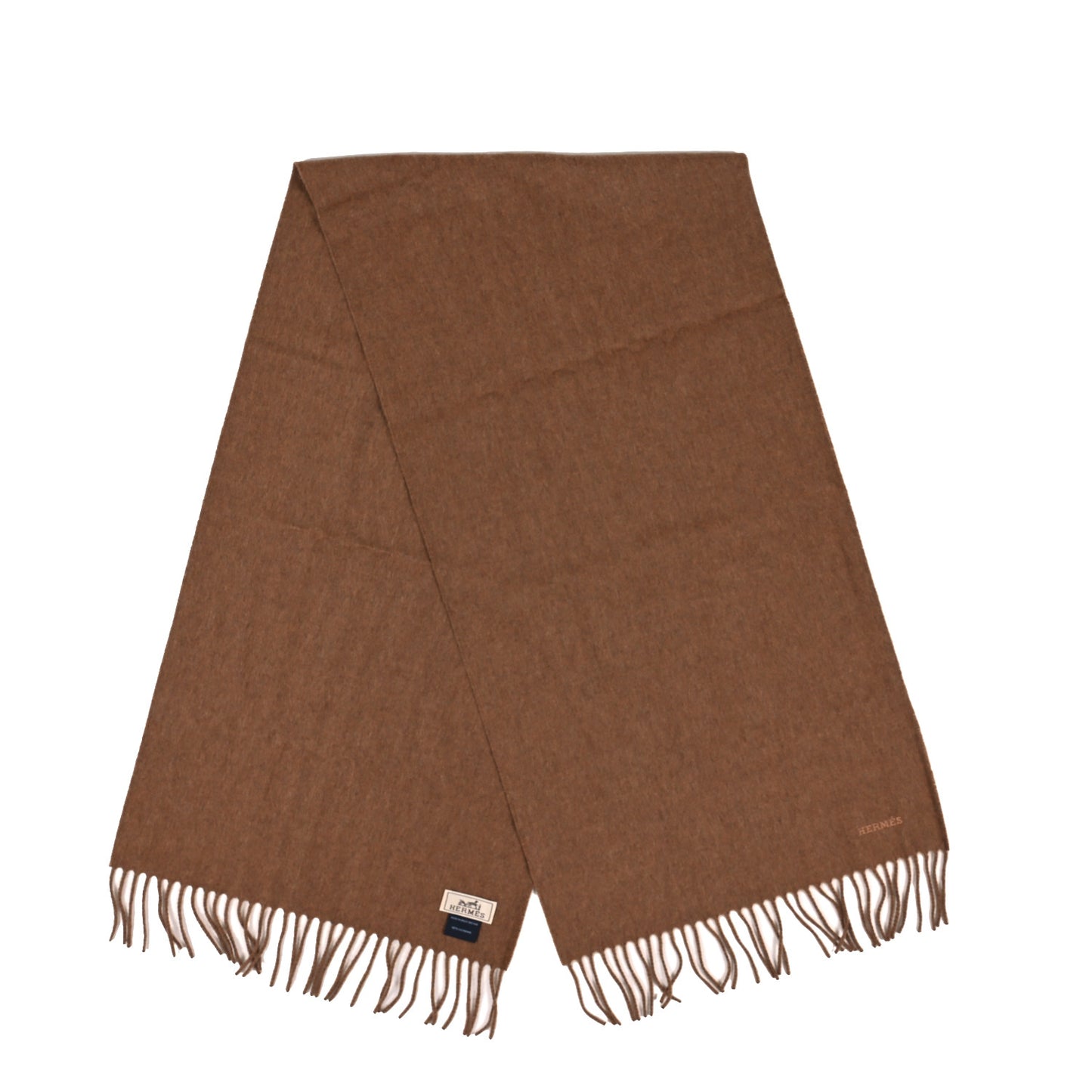 Cashmere Fringe Scarf Brown