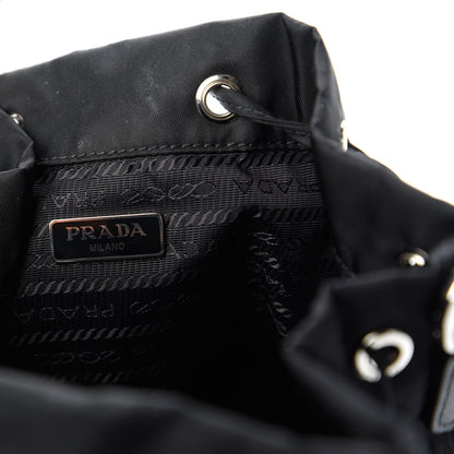 Prada Tessuto Nylon Saffiano Smalto Mini Bucket Crossbody Bag Black 8 of 9