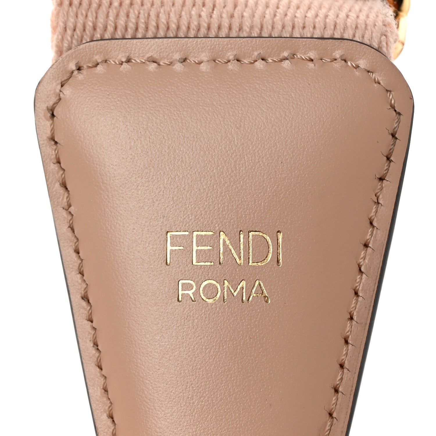 Fendi Jacquard Ribbon Vitello King FF Bi-Color Intreccio Adjustable Strap You Light Rose Camel 4 of 6