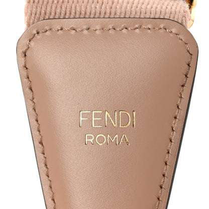 Fendi Jacquard Ribbon Vitello King FF Bi-Color Intreccio Adjustable Strap You Light Rose Camel 4 of 6