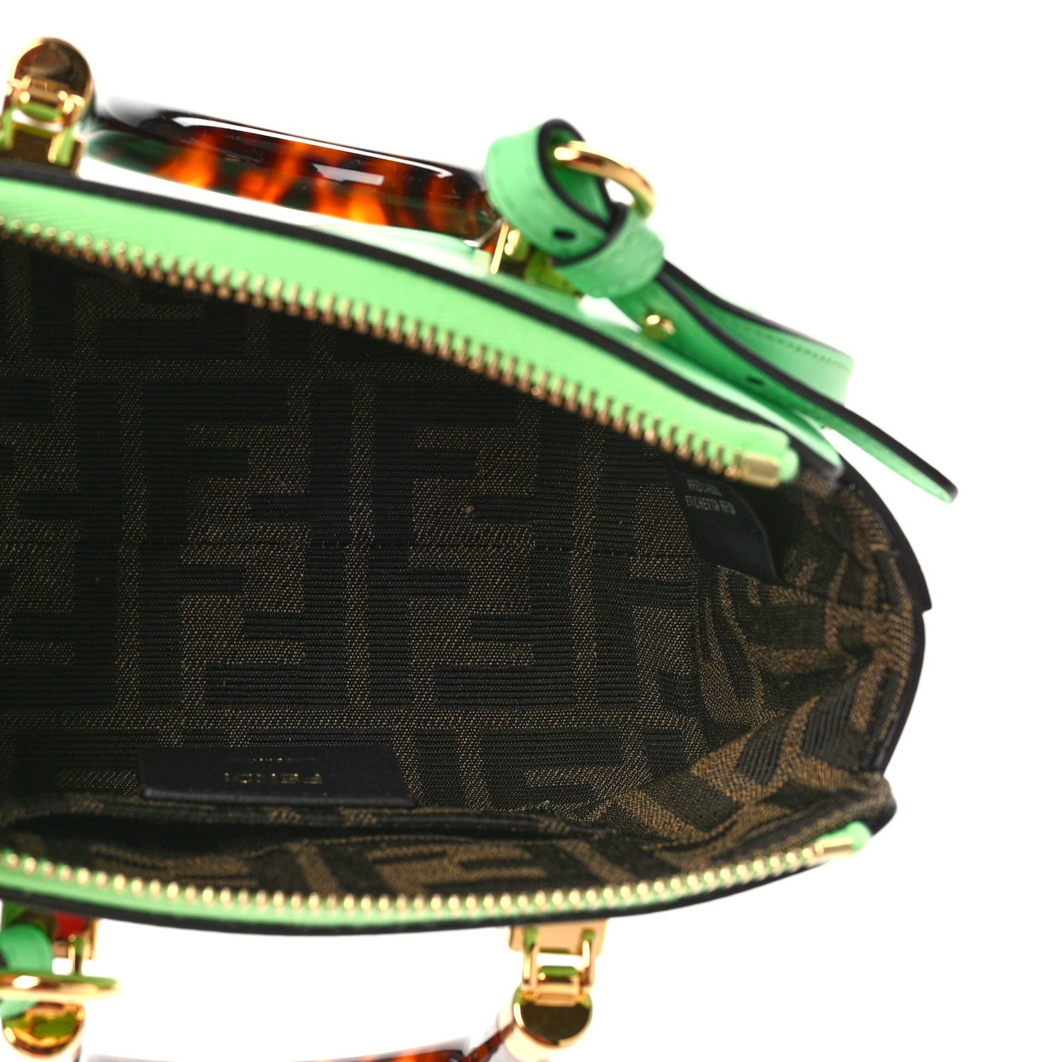 Fendi Vitello King Plexiglass Logo Embossed Mini By The Way Top Handle Boston Bag Edamame 5 of 8