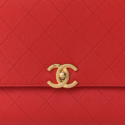 Chanel Grained Calfskin Stitched Flap Red 18 of 21