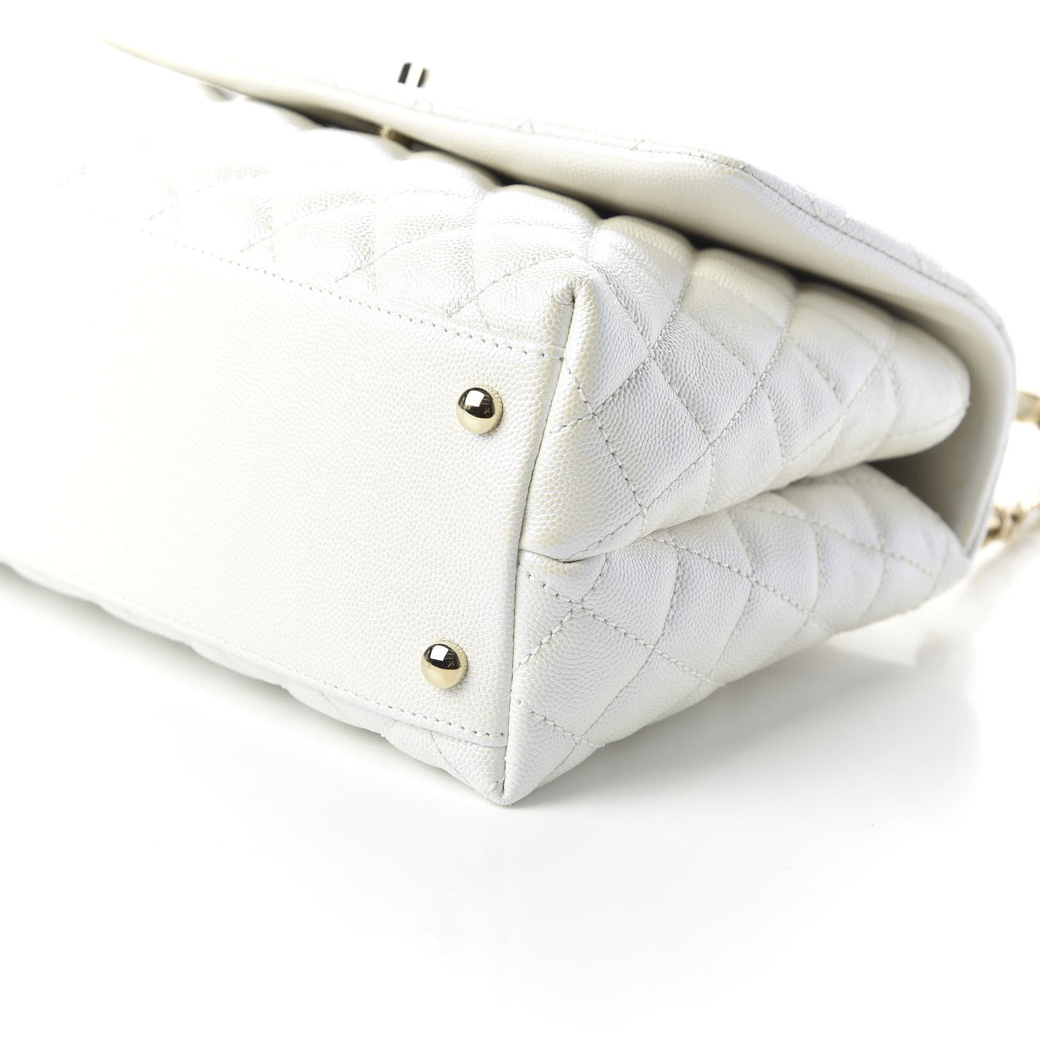 Chanel Iridescent Caviar Quilted Small Coco Handle Flap White 7 of 10
