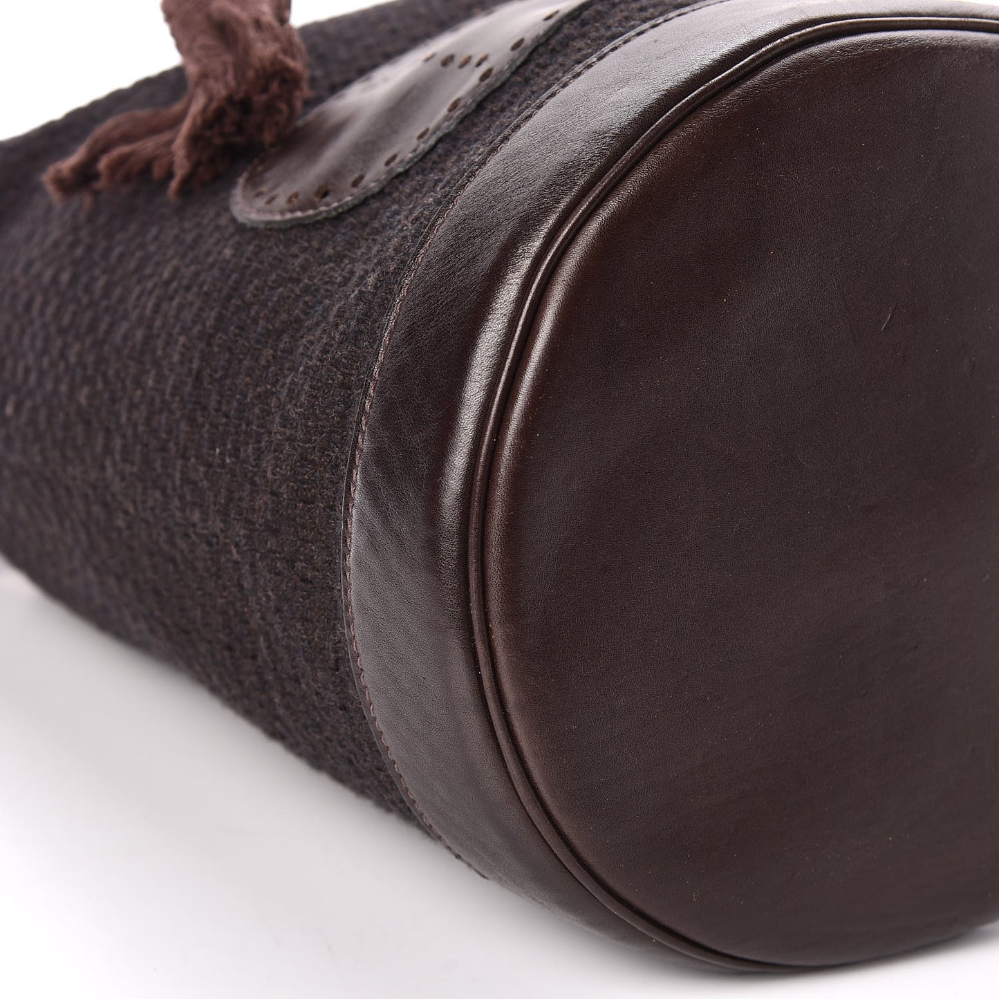 Canvas Knit Drawstring Bag Brown