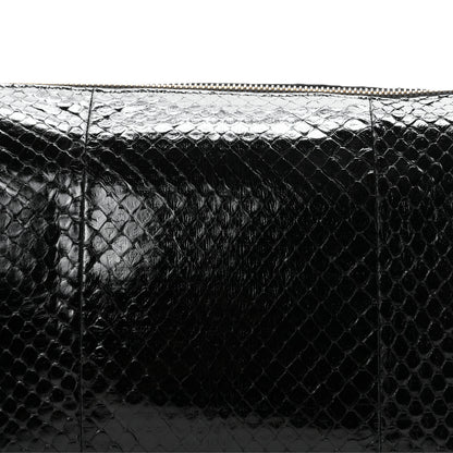 Gucci Snakeskin Half Horsebit Medium Shoulder Bag Black 8 of 11