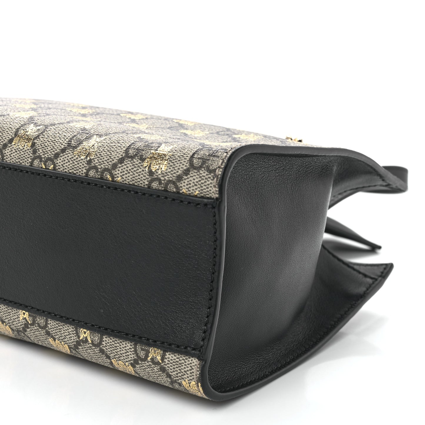 GG Supreme Monogram Bees Small Padlock Tote Beige Oro Black