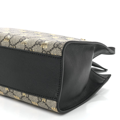 Gucci GG Supreme Monogram Bees Small Padlock Tote Beige Oro Black 14 of 14