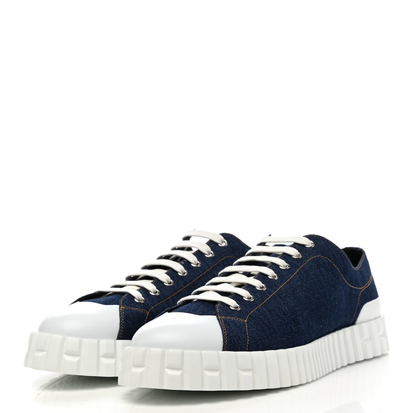 Denim Calfskin Cross Sneakers 45 Bleu Fonce