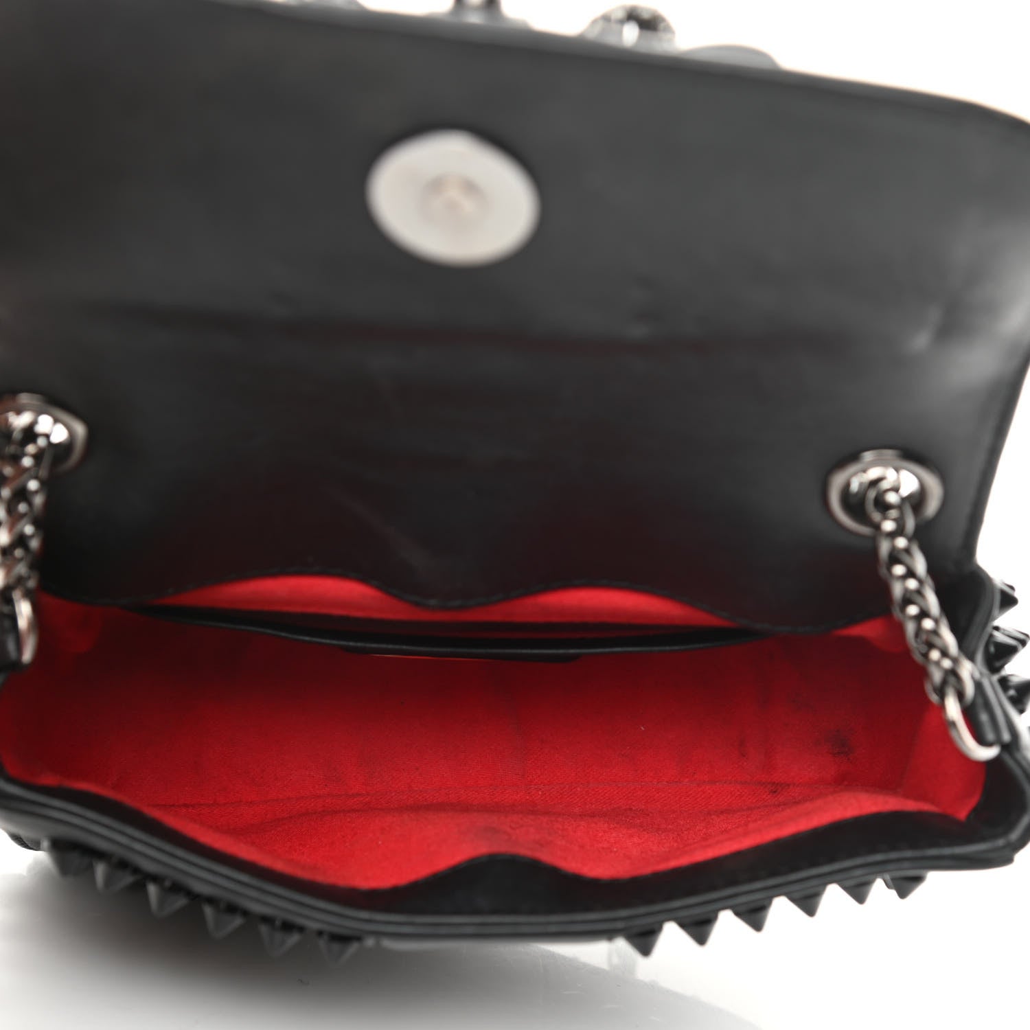 Christian Louboutin Calfskin Spikes Sweety Charity Crossbody Bag Black 5 of 12