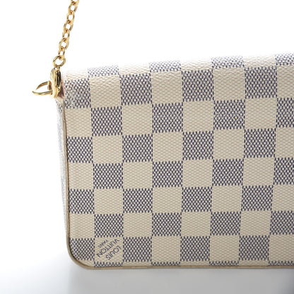 Louis Vuitton Damier Azur Pochette Felicie Chain Wallet Rose Ballerine 13 of 15
