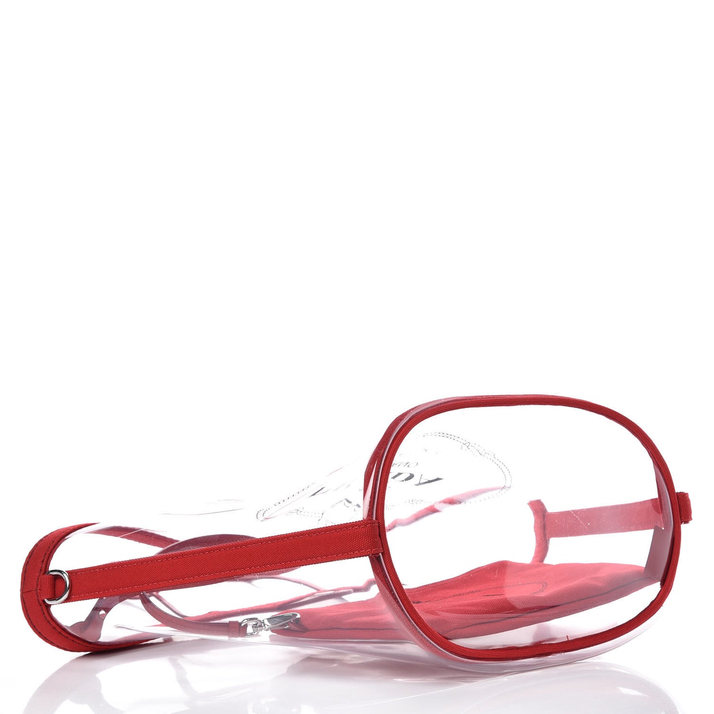 Plexiglass Calfskin Small Shopper Tote Rosso