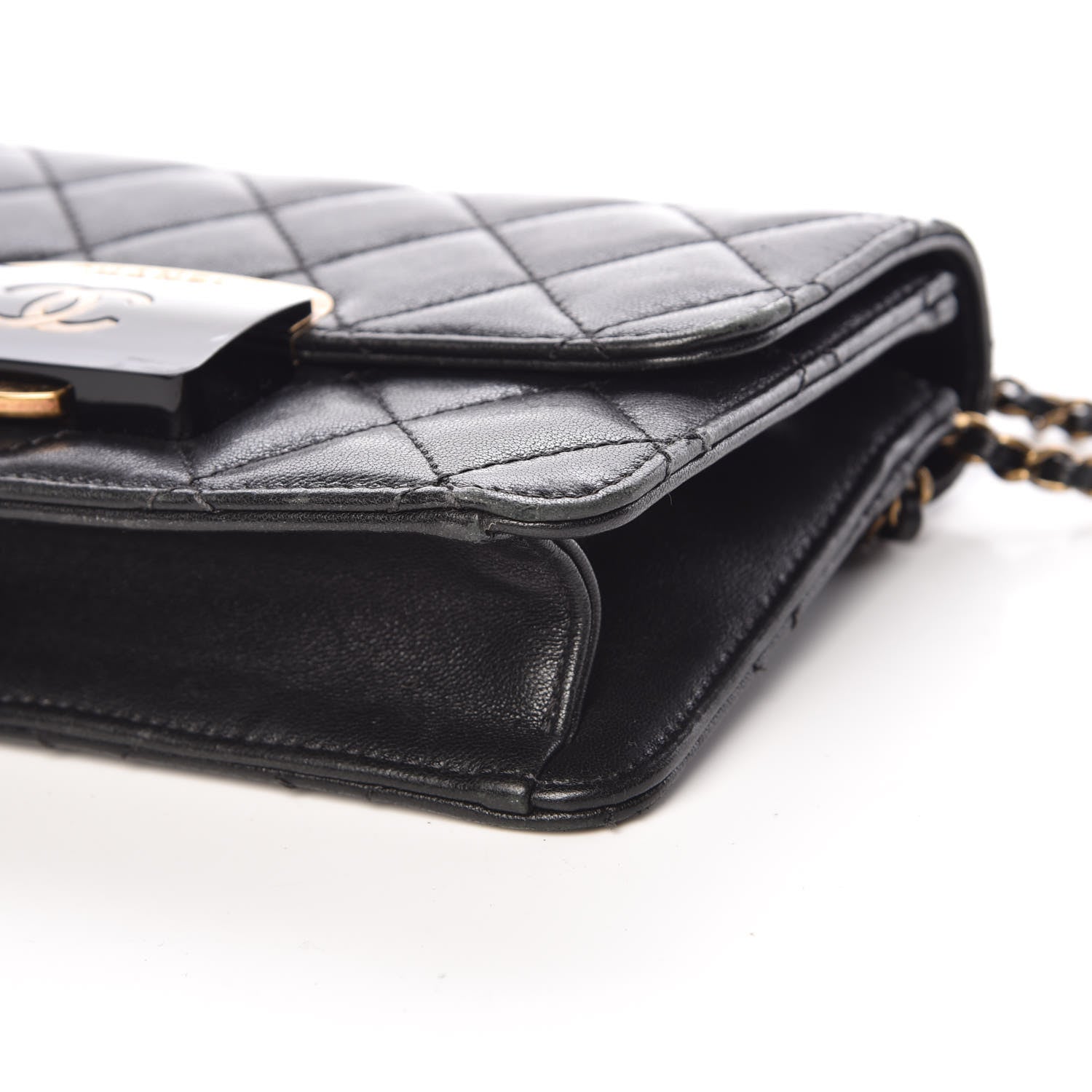 Chanel Sheepskin Quilted Beauty Lock Flap Black 9 of 10