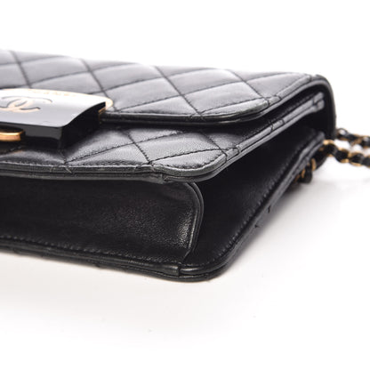 Chanel Sheepskin Quilted Beauty Lock Flap Black 9 of 10
