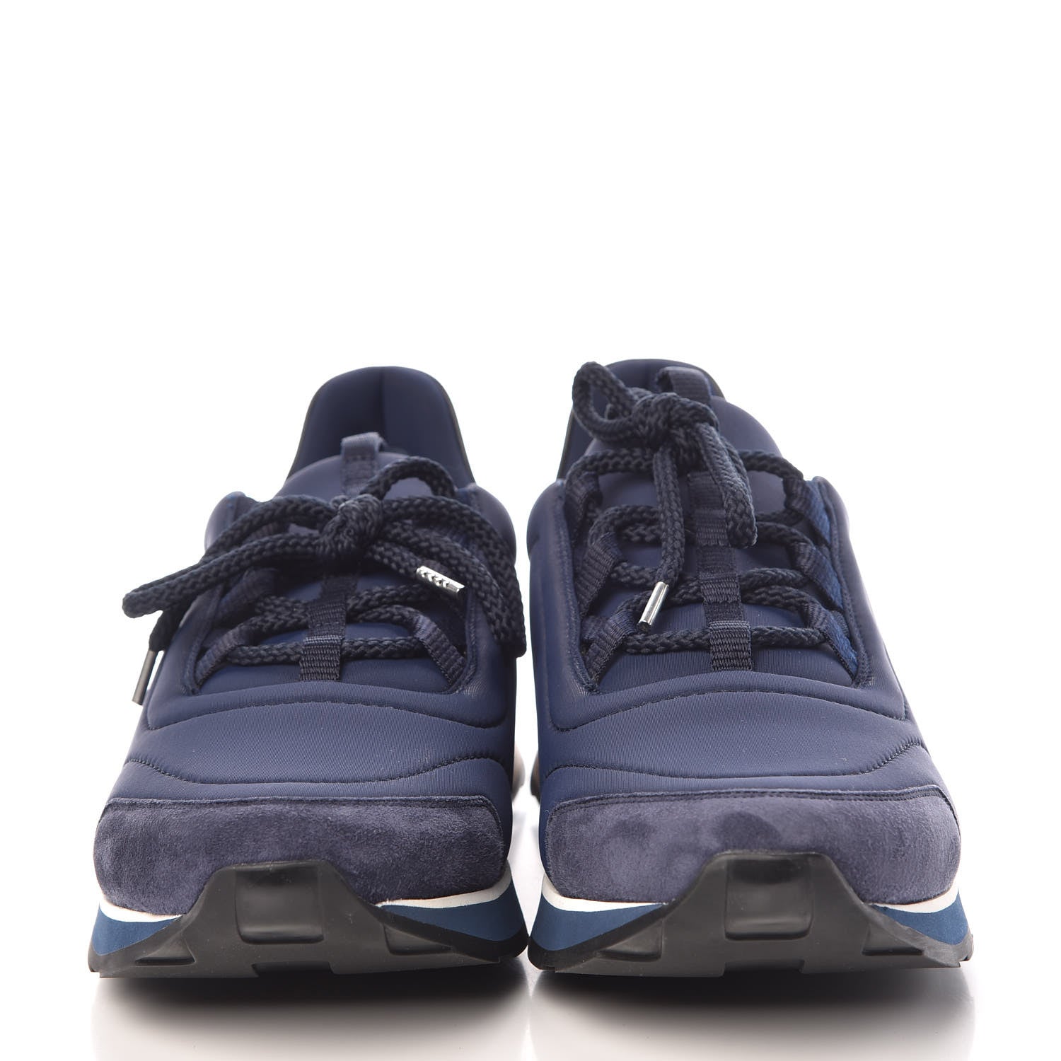 Hermes Technical Canvas Mens Miles Sneakers 43 Marine Black 2 of 8