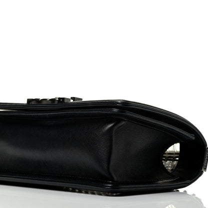 Chanel Lambskin PVC Thread Woven Small Boy Flap Black 9 of 9