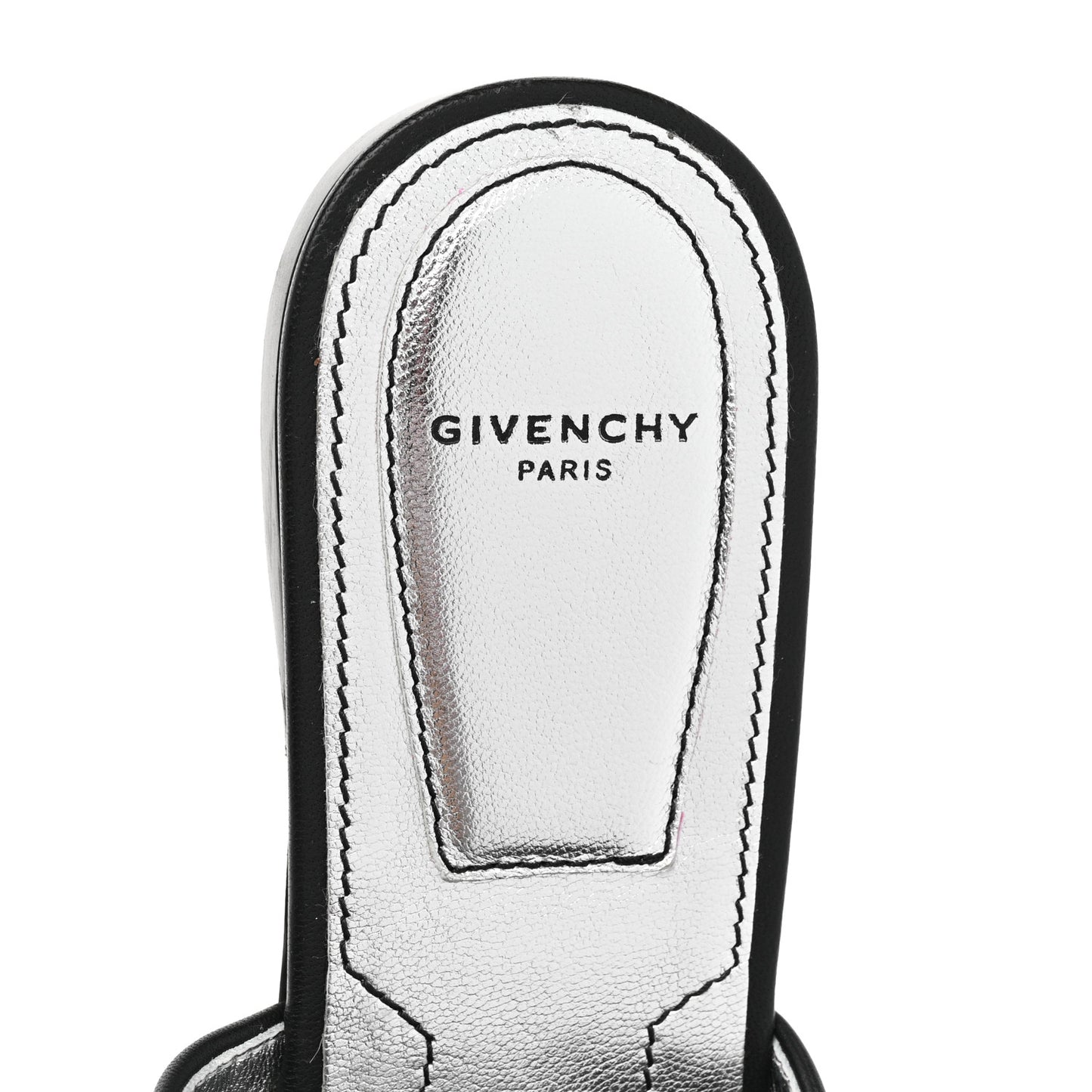 Nappa Rivington Logo Slingback Flat 38 Black Silver
