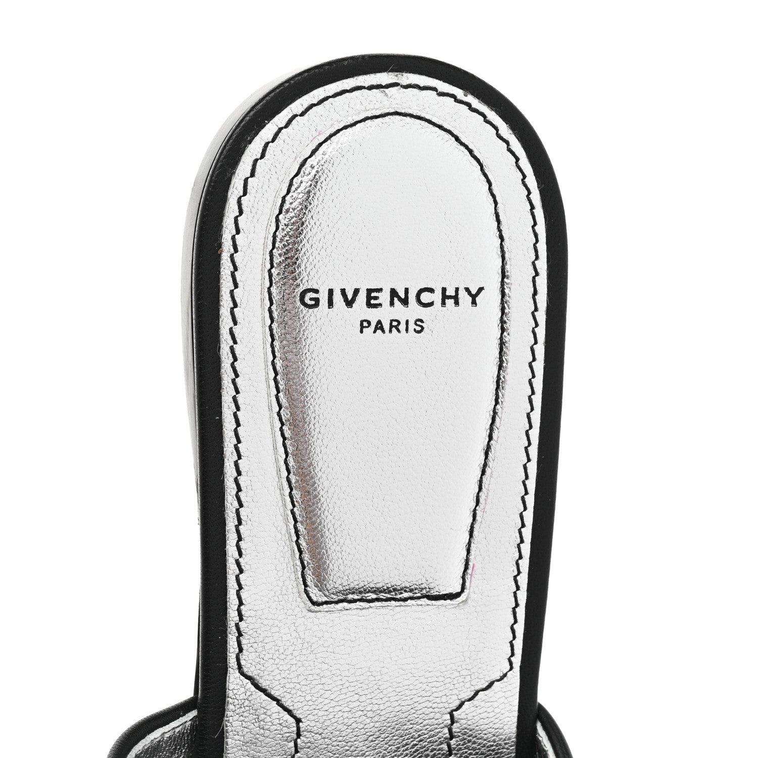 Givenchy Nappa Rivington Logo Slingback Flat 38 Black Silver 7 of 8