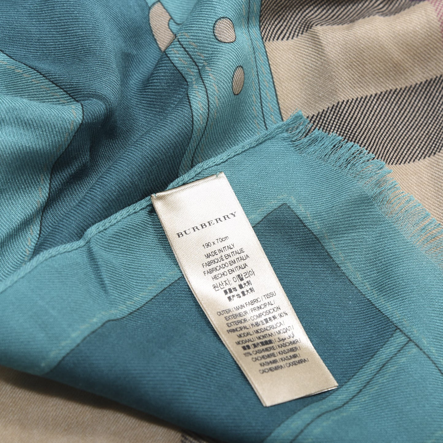 Modal Cashmere Haymarket Check Scarf Kelly Green