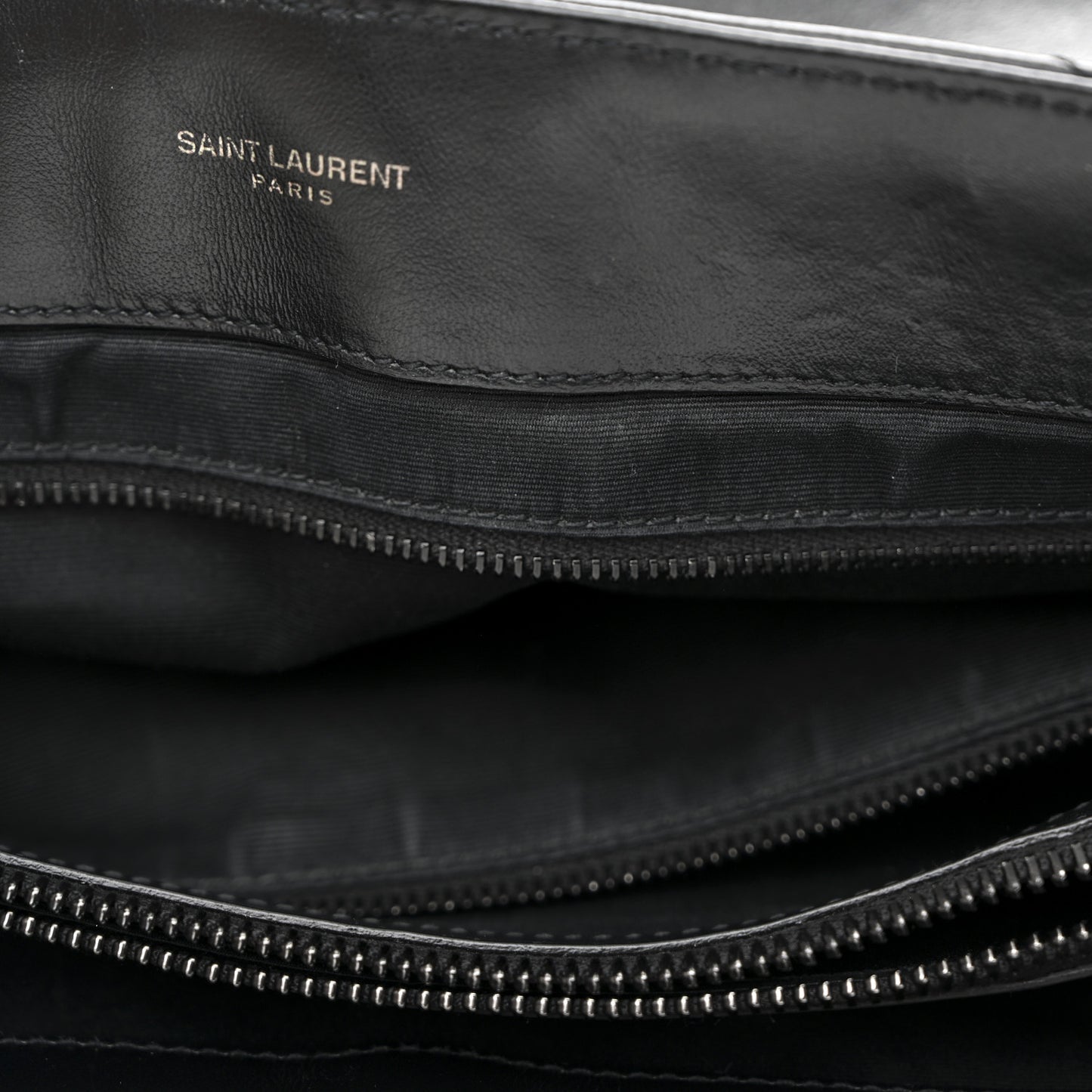 Calfskin Y Quilted Monogram Monochrome Large Loulou Chain Satchel Black