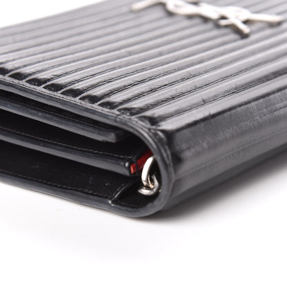 Saint Laurent Ribbed Calfskin Opium Monogram Chain Wallet Black 10 of 17