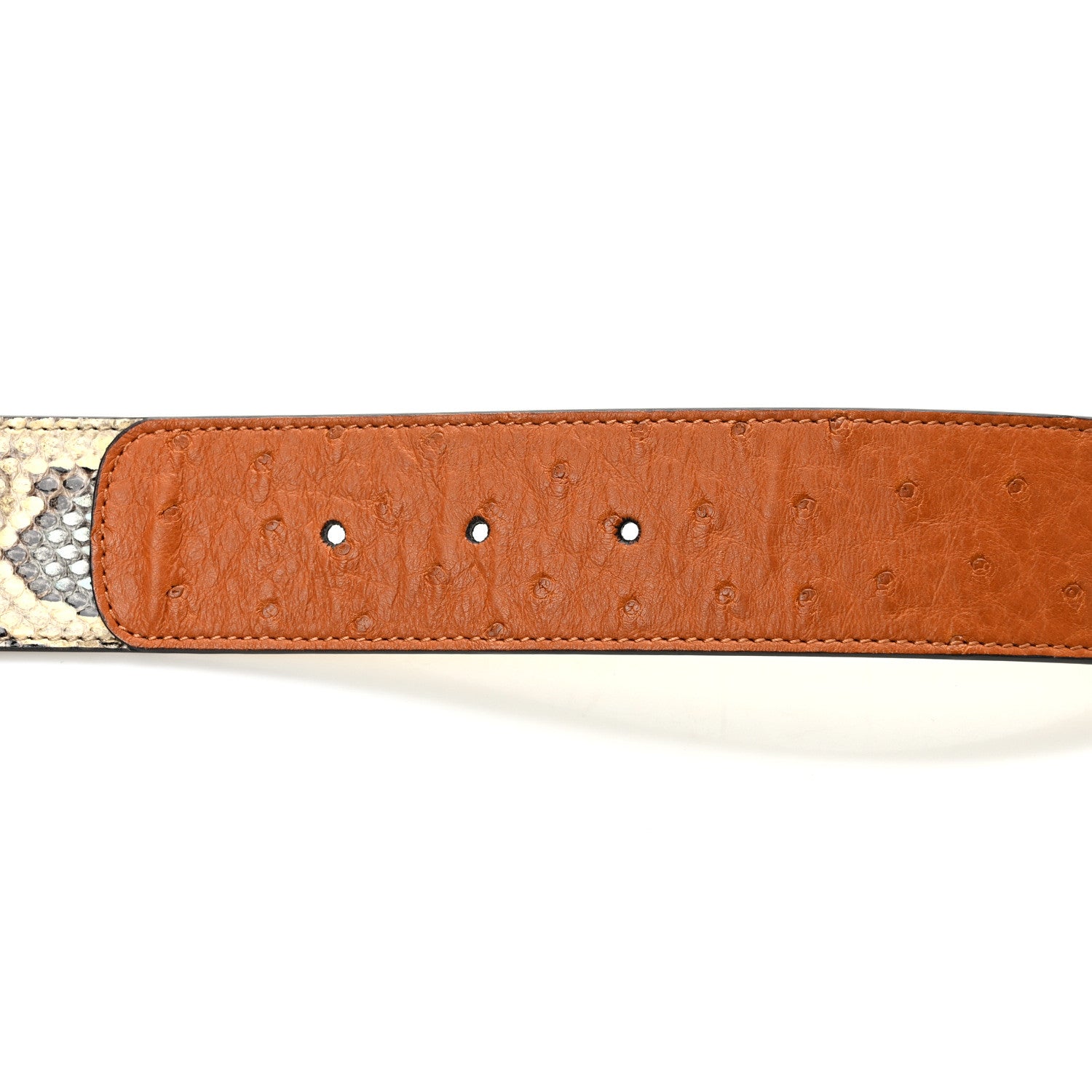 Gucci Ostrich Snakeskin Double G 40mm Belt 100 40 Gold Cloud Butter Ivory Paradise Cloud 4 of 5