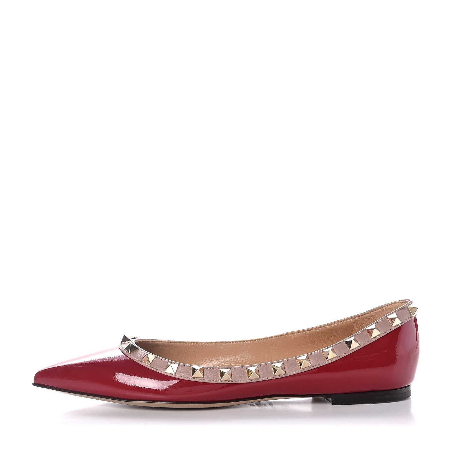 Valentino Garavani Patent Nappa Rockstud Ballerina Flats 37 Rosso Valentino Poudre 1 of 11