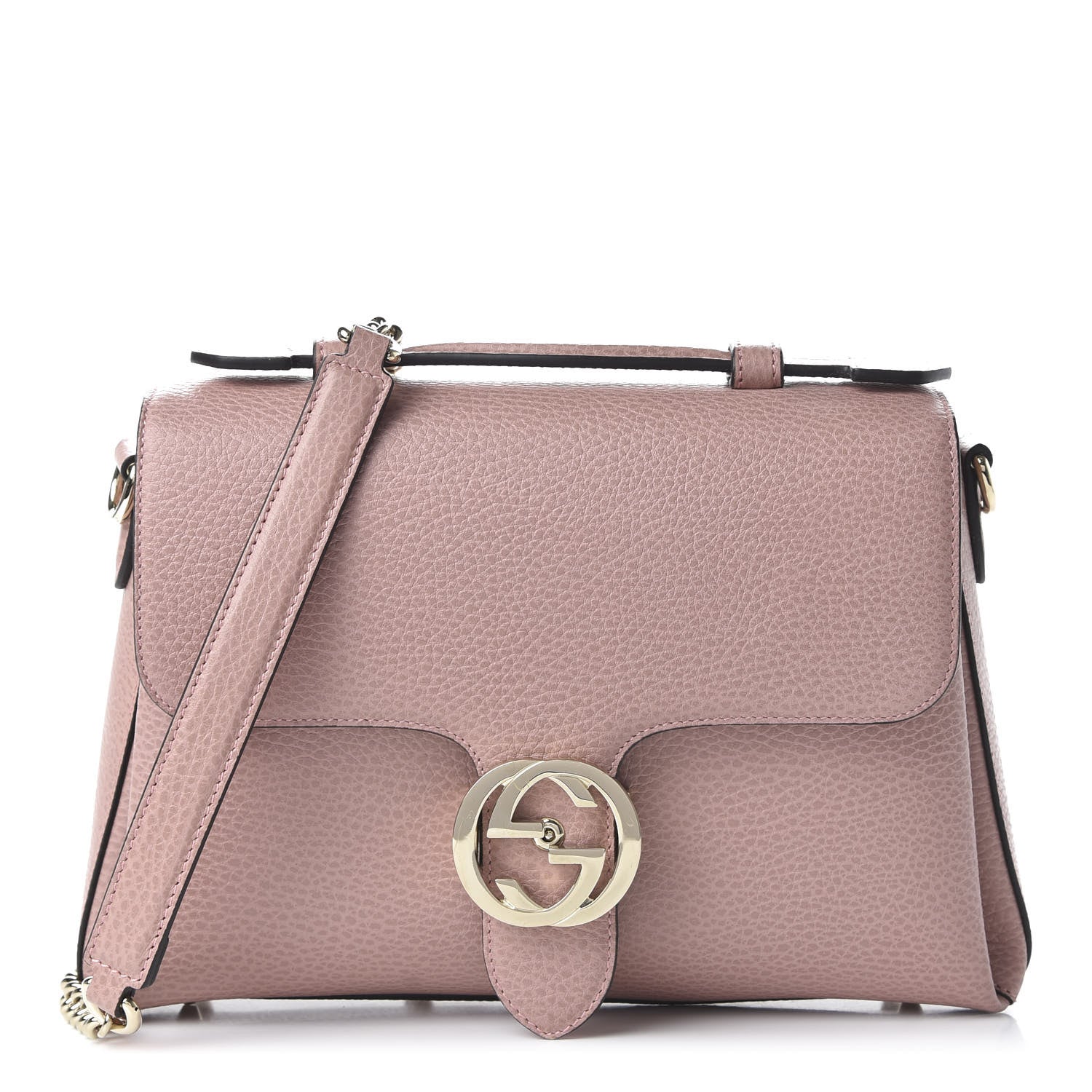 Gucci Dollar Calfskin Interlocking G Top Handle Shoulder Bag Soft Pink 1 of 10