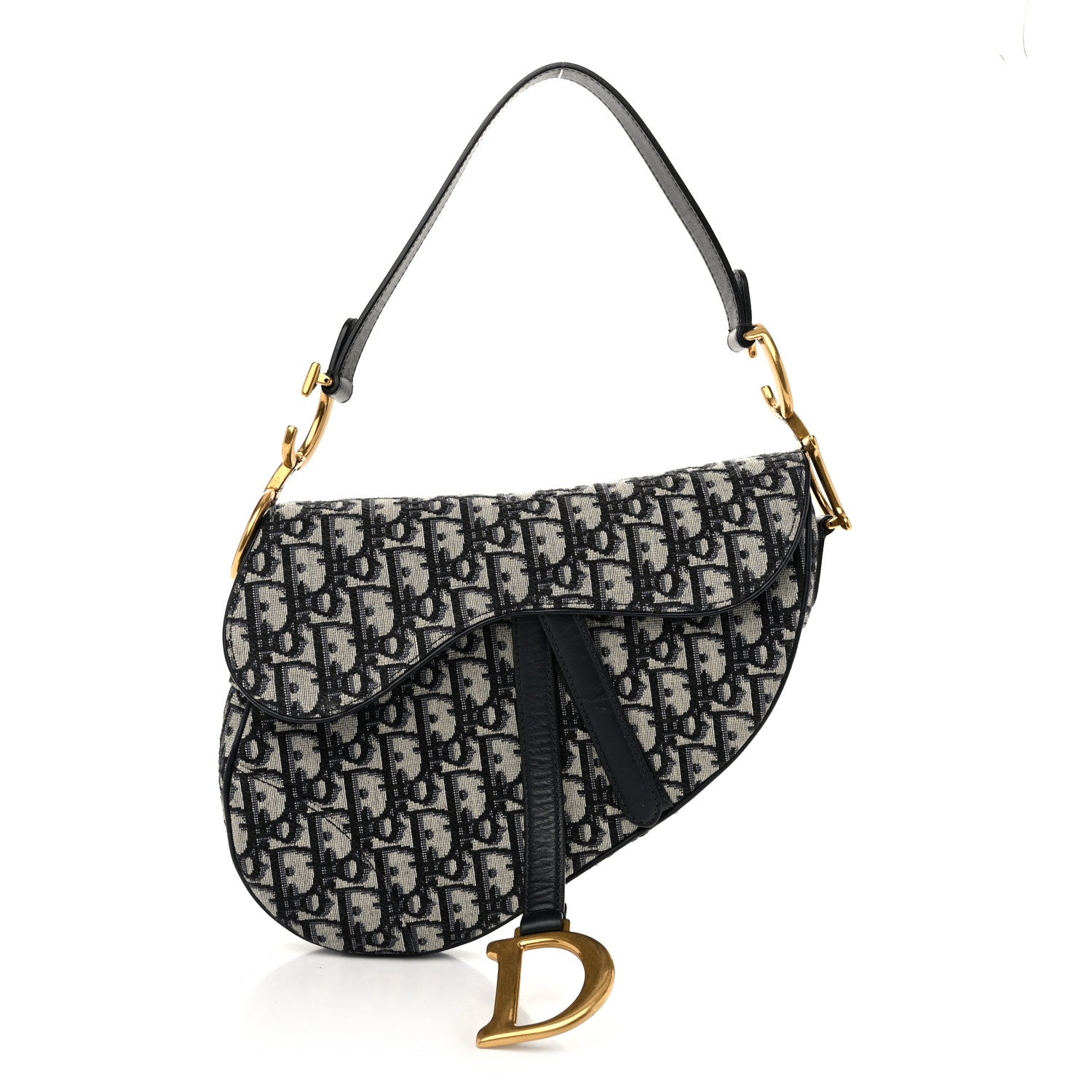 Christian Dior Oblique Saddle Bag Blue 1 of 10