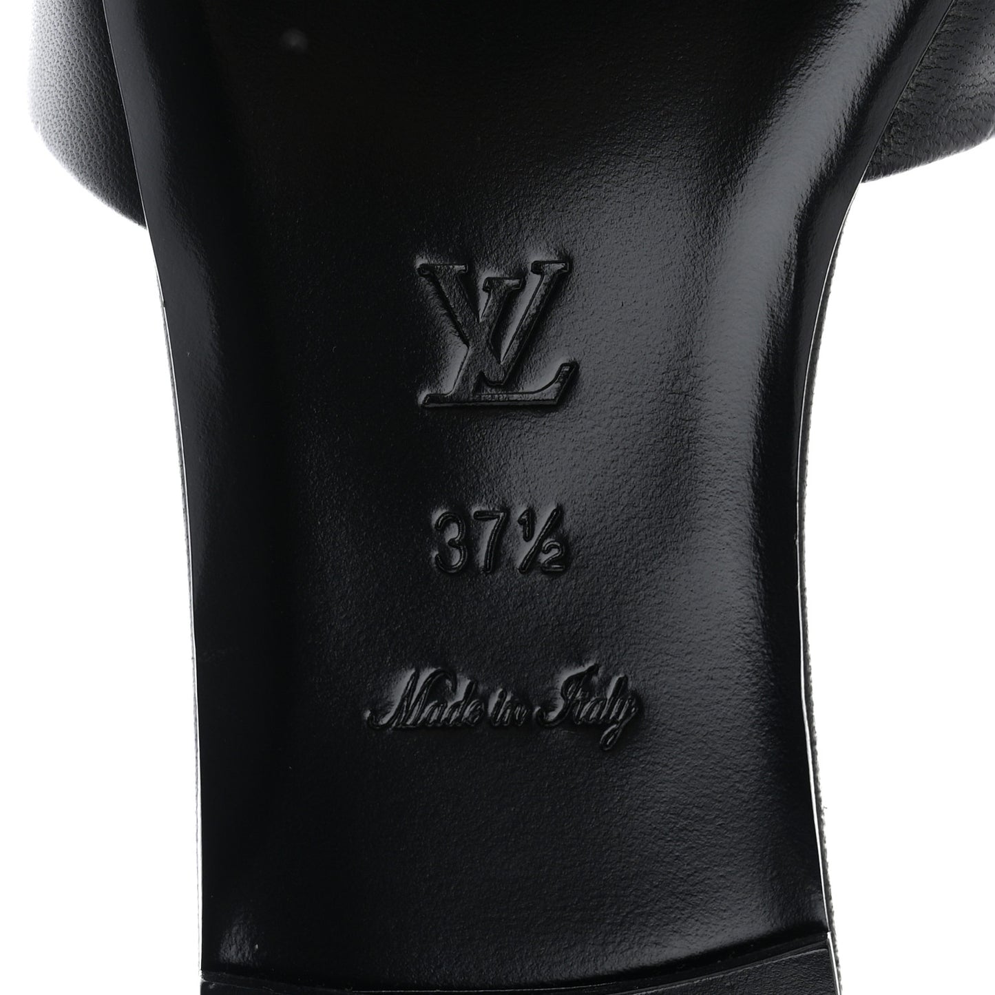 Lambskin Embossed Monogram Revival Flat Mules 37.5 Black