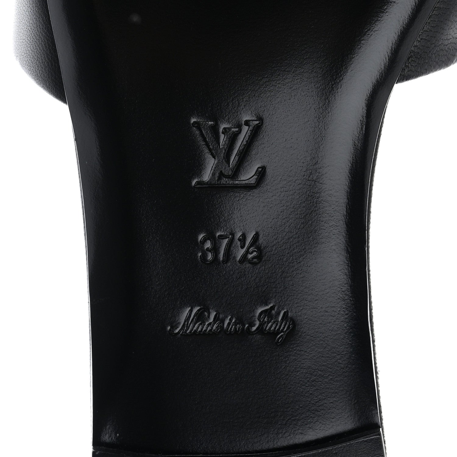 Louis Vuitton Lambskin Embossed Monogram Revival Flat Mules 37.5 Black 6 of 9