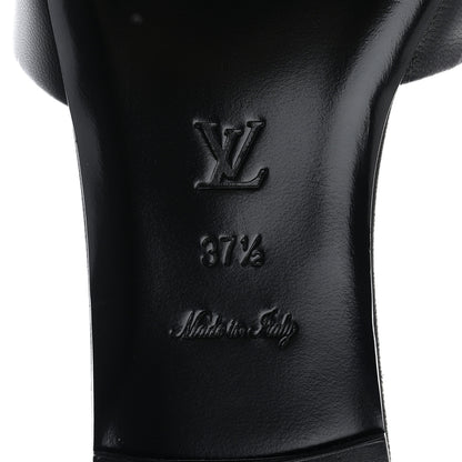 Louis Vuitton Lambskin Embossed Monogram Revival Flat Mules 37.5 Black 6 of 9