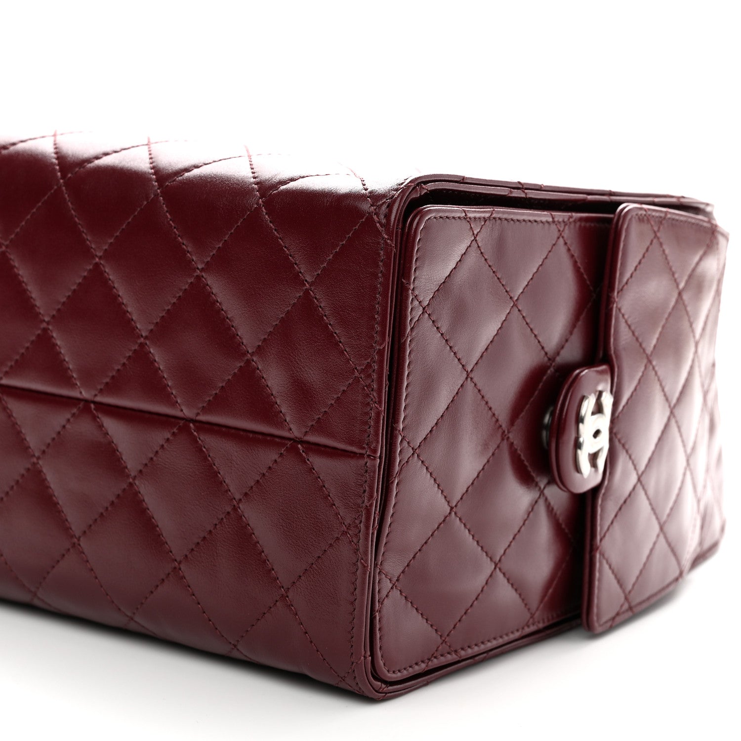 Chanel Shiny Crumpled Calfskin Quilted Medium Chanel 25 Handbag Dark Burgundy 11 of 11