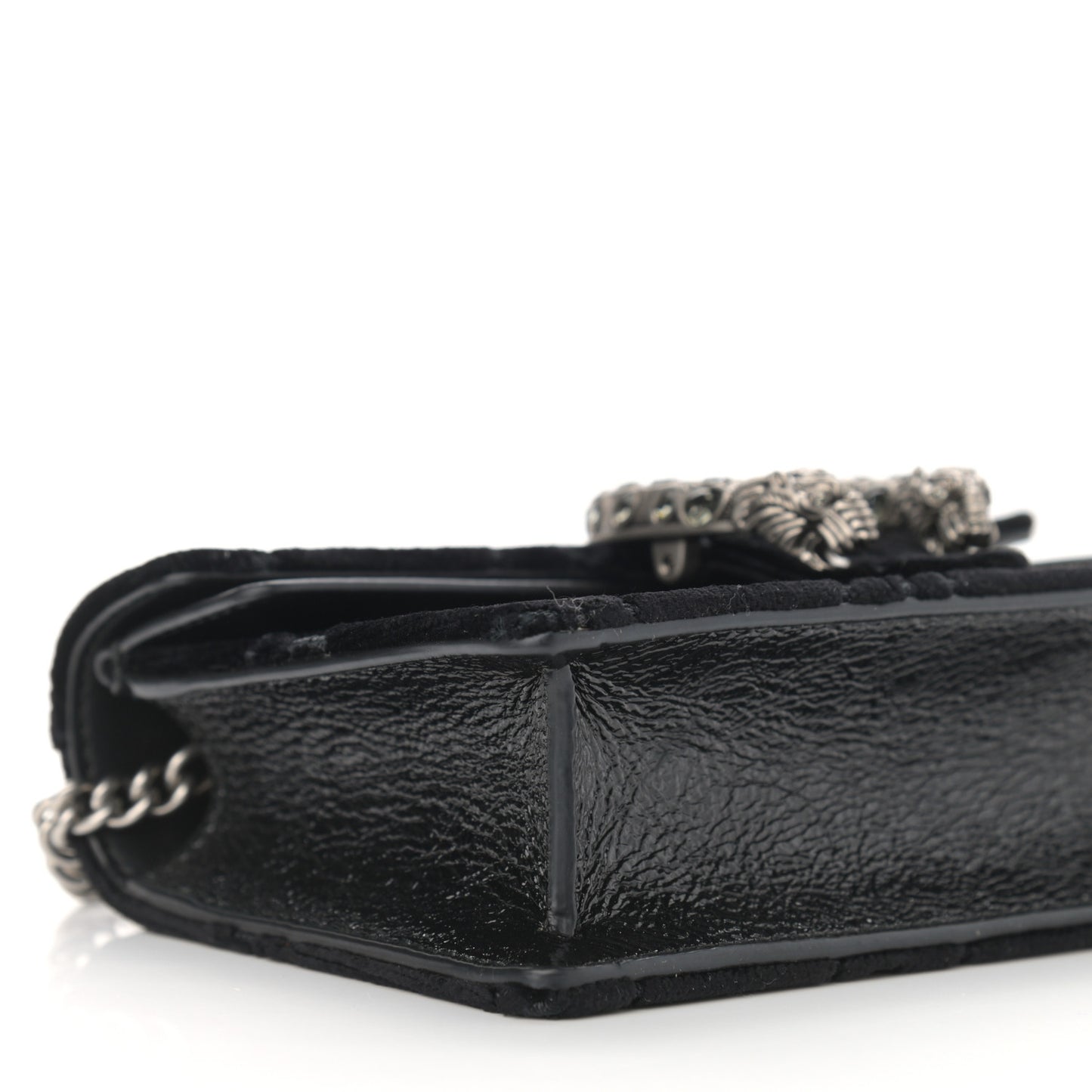 Velvet GG Monogram Super Mini Dionysus Shoulder Bag Black